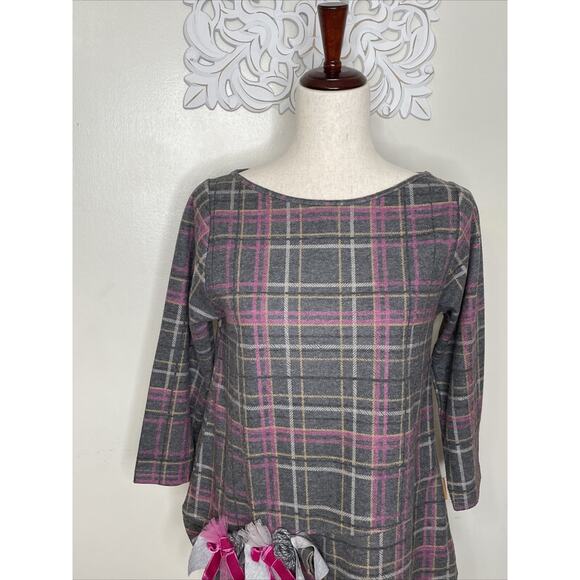 MAMATAYOE size M Flannel Tunic 3/4 Sleeves Designed in Spain Made in Portugal - Picture 2 of 15